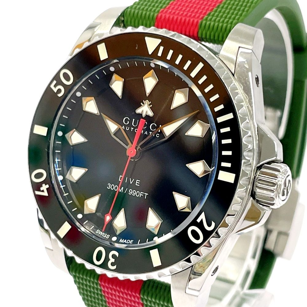 Gucci SS Rubber Dive Automatic Black Watch