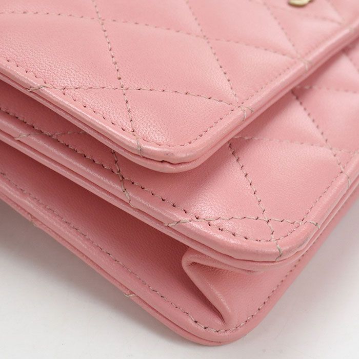 Chanel Quilted Chain Wallet Lambskin Shoulder Bag — view 7