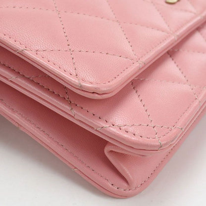 Chanel Quilted Chain Wallet Lambskin Shoulder Bag — view 7