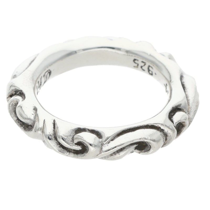 Chrome Hearts Scroll Band Silver Ring — view 2