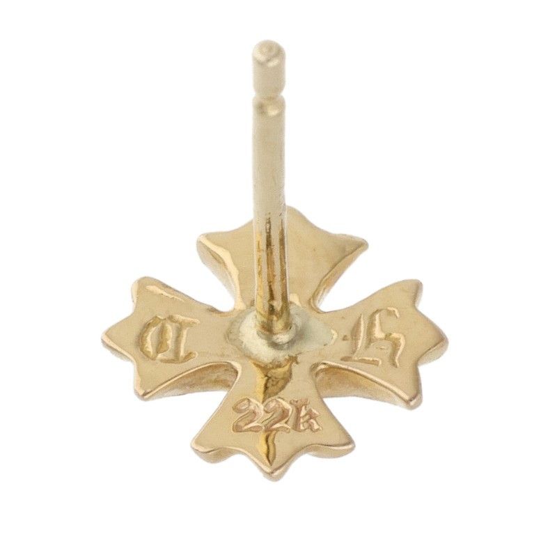Chrome Hearts 22K CH Plus Stud Gold Earrings — view 3