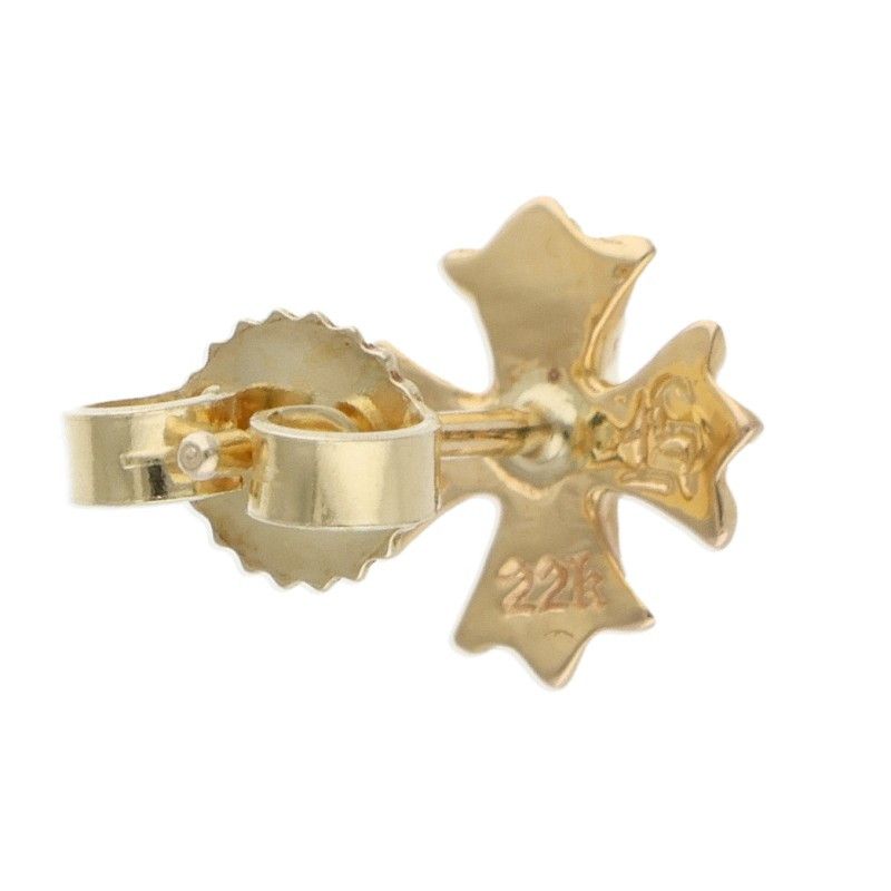 Chrome Hearts 22K CH Plus Stud Gold Earrings — view 2