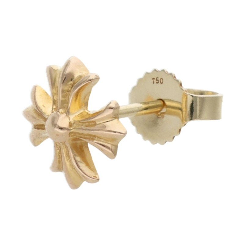 Chrome Hearts 22K CH Plus Stud Gold Earrings