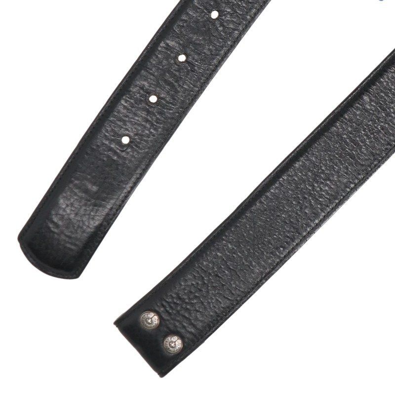 Chrome Hearts 1.5 Strap Scroll Label Rivets Leather Belt — view 3