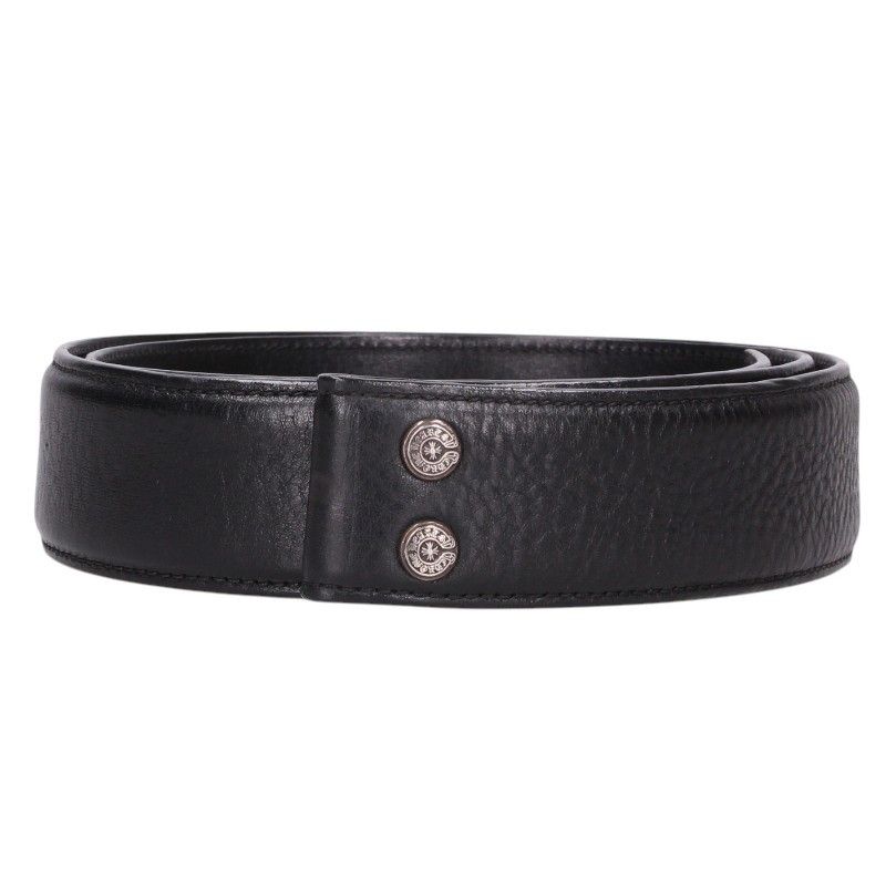 Chrome Hearts 1.5 Strap Scroll Label Rivets Leather Belt