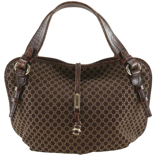 Celine Bittersweet Macadam Nylon Canvas Brown Tote Bag