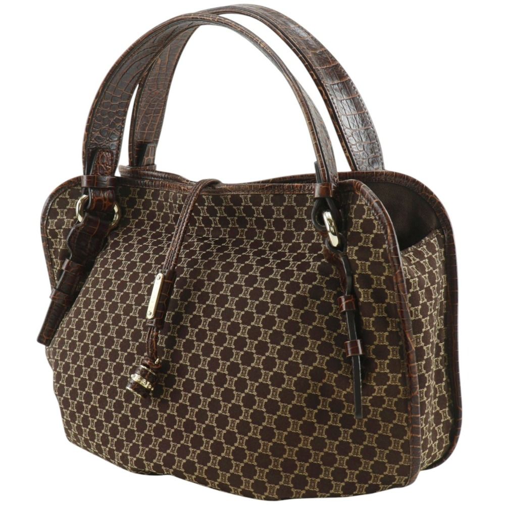Celine Bittersweet Macadam Nylon Canvas Brown Tote Bag — view 2