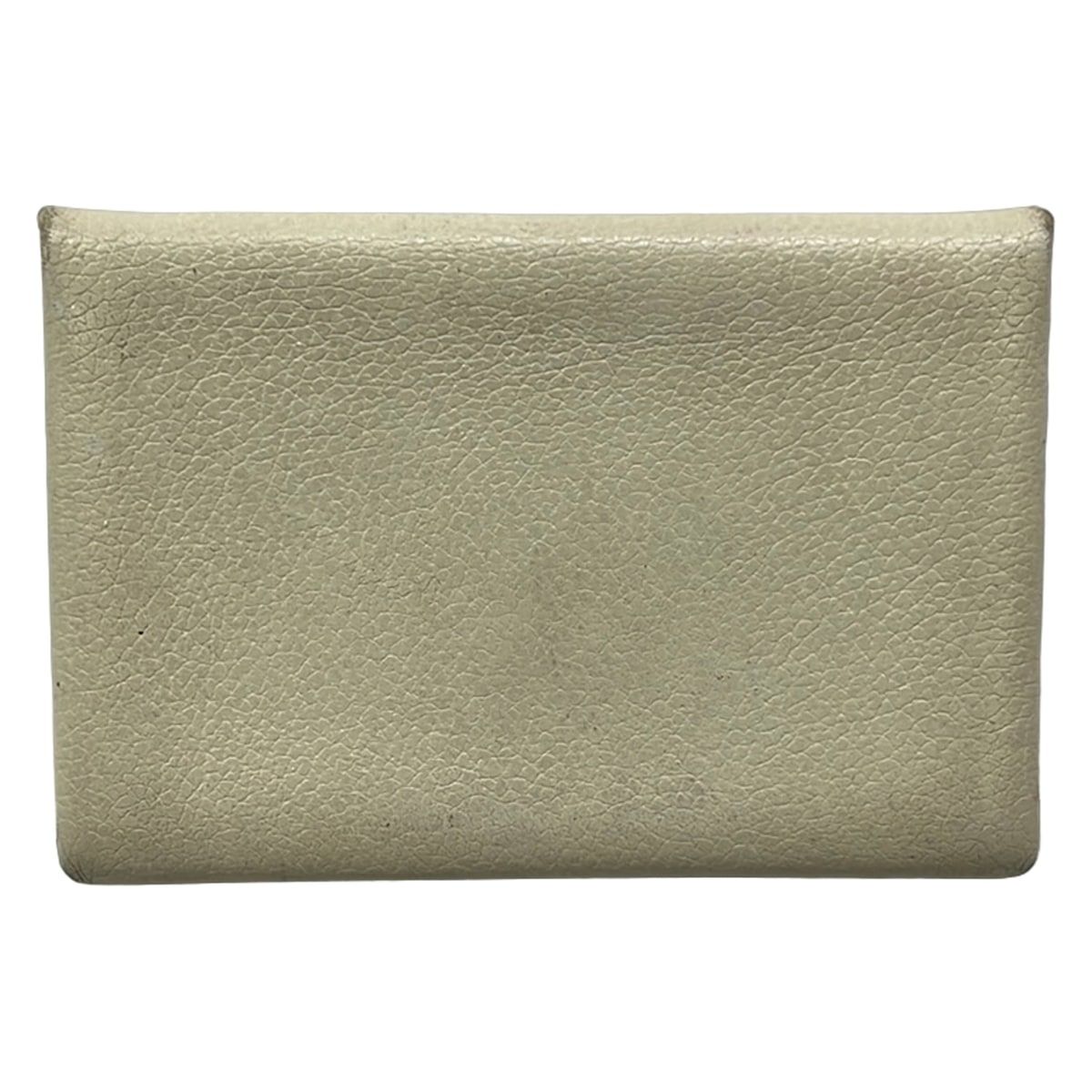 Hermes Card Case Calvi Mushroom Silver — view 2