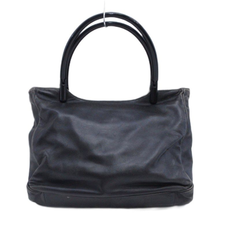 Prada Handbag Plastic Handle Leather Black — view 2