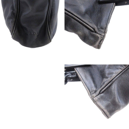 Prada Handbag Plastic Handle Leather Black — view 6