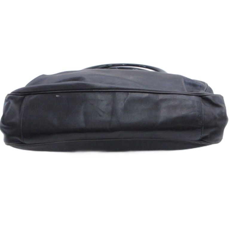 Prada Handbag Plastic Handle Leather Black — view 4