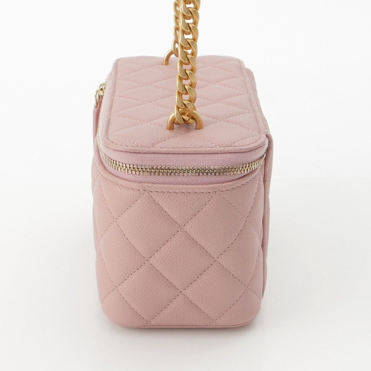 Chanel Quilted Caviar Leather Vanity Chain Shoulder Bag Pink — view 4