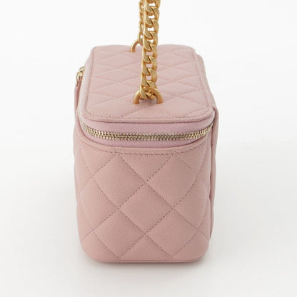 Chanel Quilted Caviar Leather Vanity Chain Shoulder Bag Pink — view 4