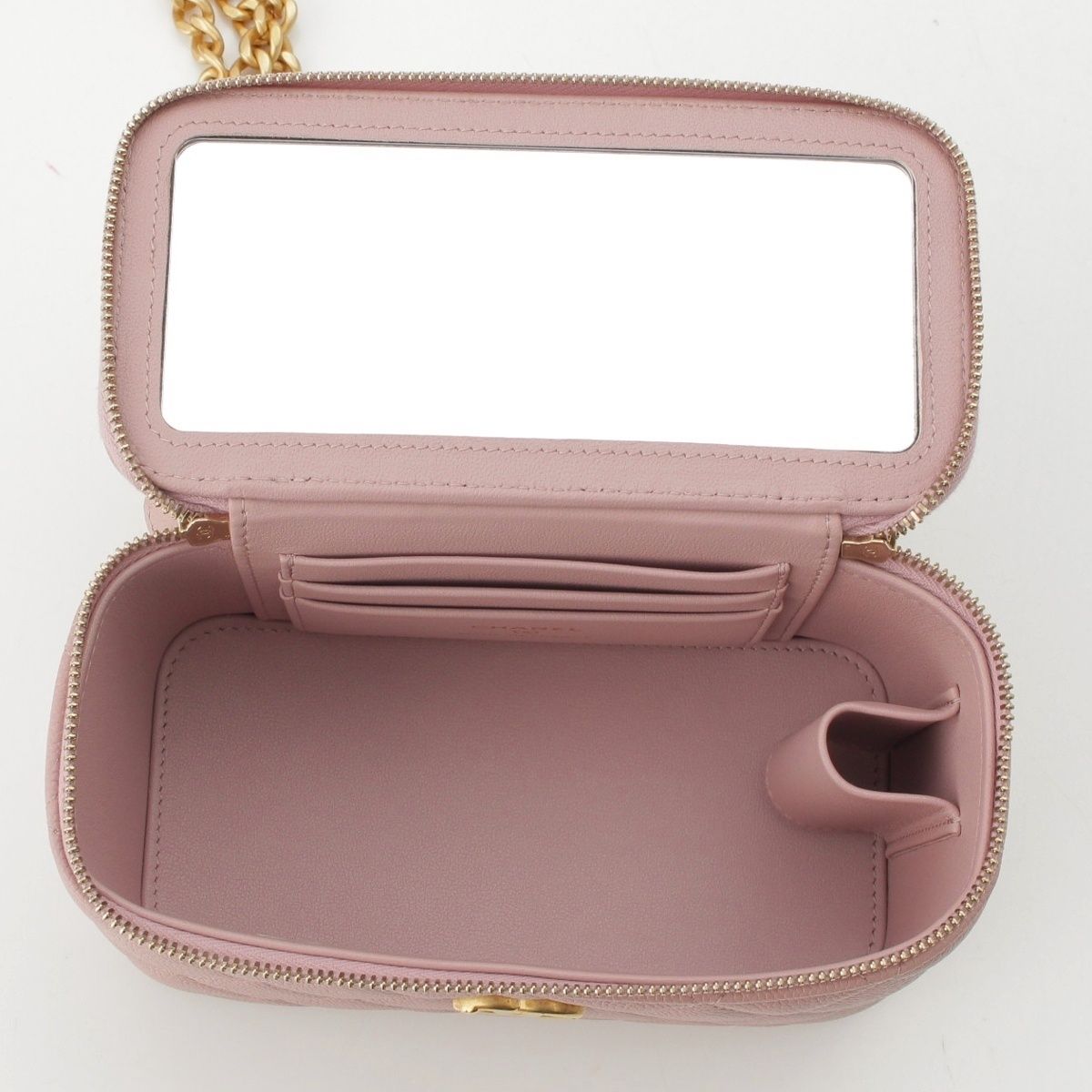 Chanel Quilted Caviar Leather Vanity Chain Shoulder Bag Pink — view 7