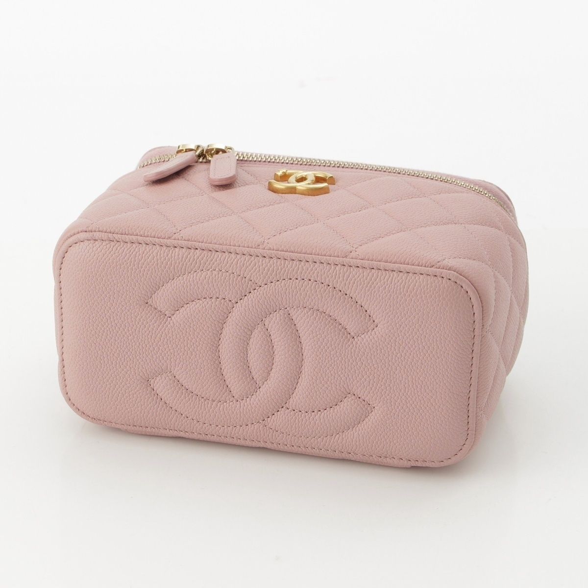 Chanel Quilted Caviar Leather Vanity Chain Shoulder Bag Pink — view 6