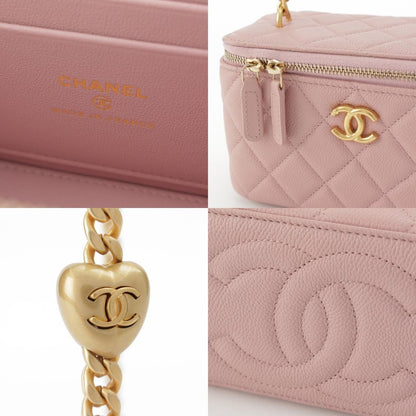 Chanel Quilted Caviar Leather Vanity Chain Shoulder Bag Pink — view 8
