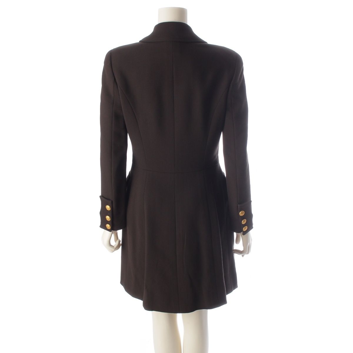 Chanel 96A Vintage Wool Coco Buttons Coat Brown 38 — view 4