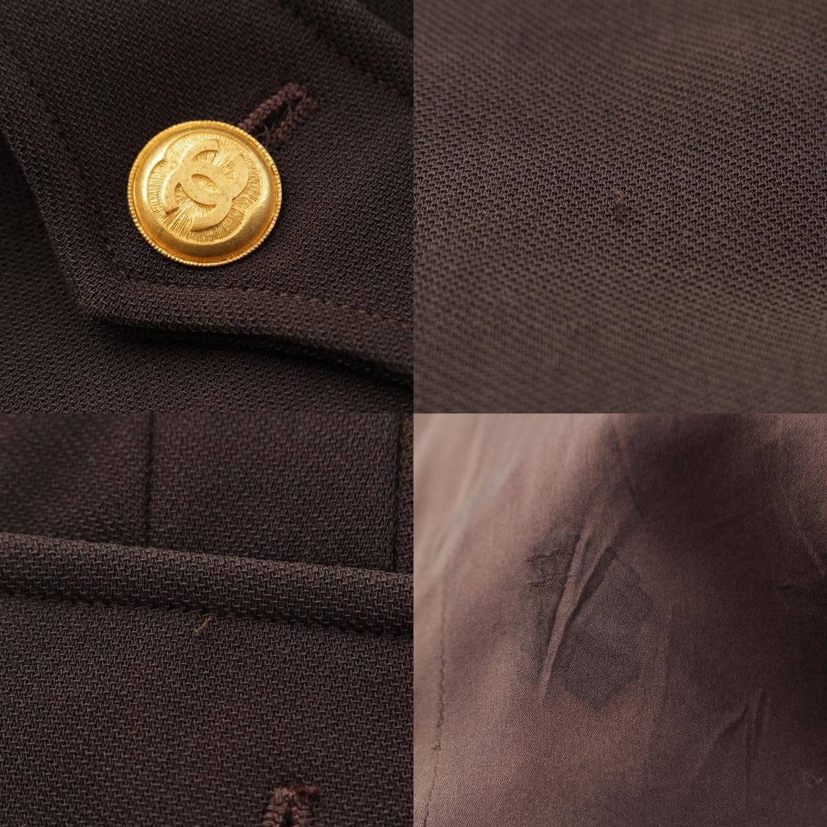 Chanel 96A Vintage Wool Coco Buttons Coat Brown 38 — view 8