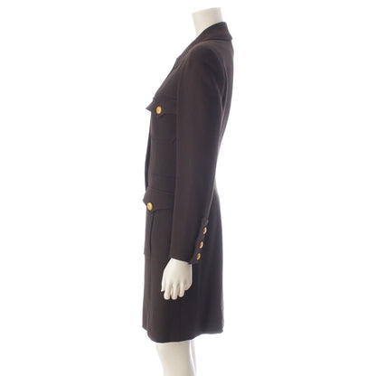 Chanel 96A Vintage Wool Coco Buttons Coat Brown 38 — view 3