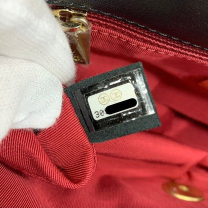 Chanel 19 Shoulder Bag Black Gold Silver CC Logo Turnlock Chain — view 8
