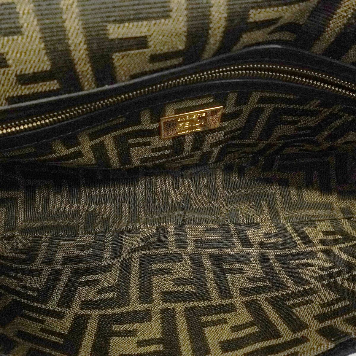 Fendi Handbag Zucca Bucket Jacquard Fabric Brown Gold 2-Way Bag — view 4