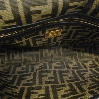 Fendi Handbag Zucca Bucket Jacquard Fabric Brown Gold 2-Way Bag — view 4