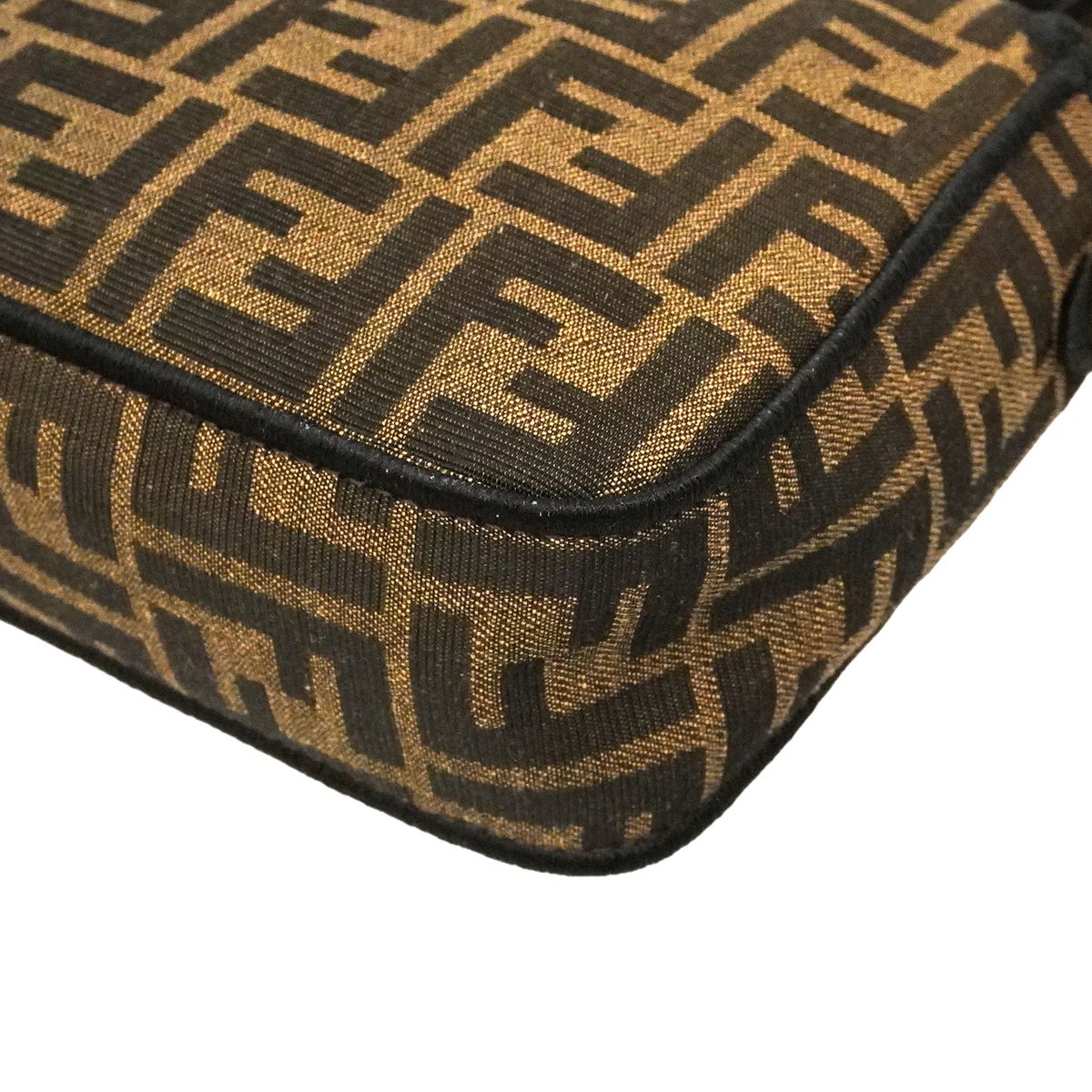Fendi Handbag Zucca Bucket Jacquard Fabric Brown Gold 2-Way Bag — view 7