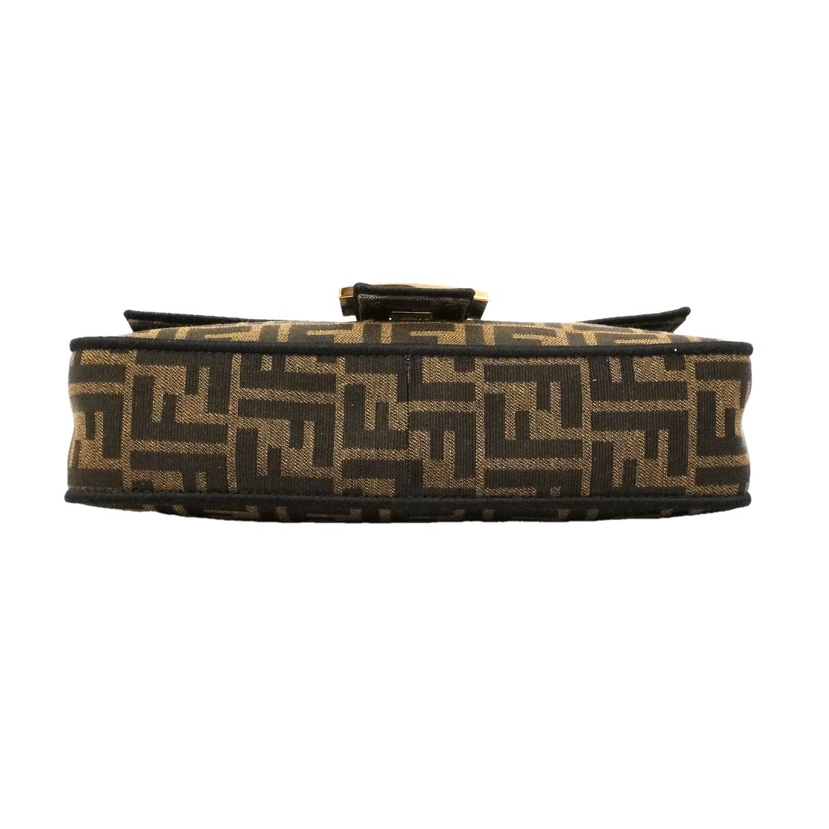 Fendi Handbag Zucca Bucket Jacquard Fabric Brown Gold 2-Way Bag — view 3