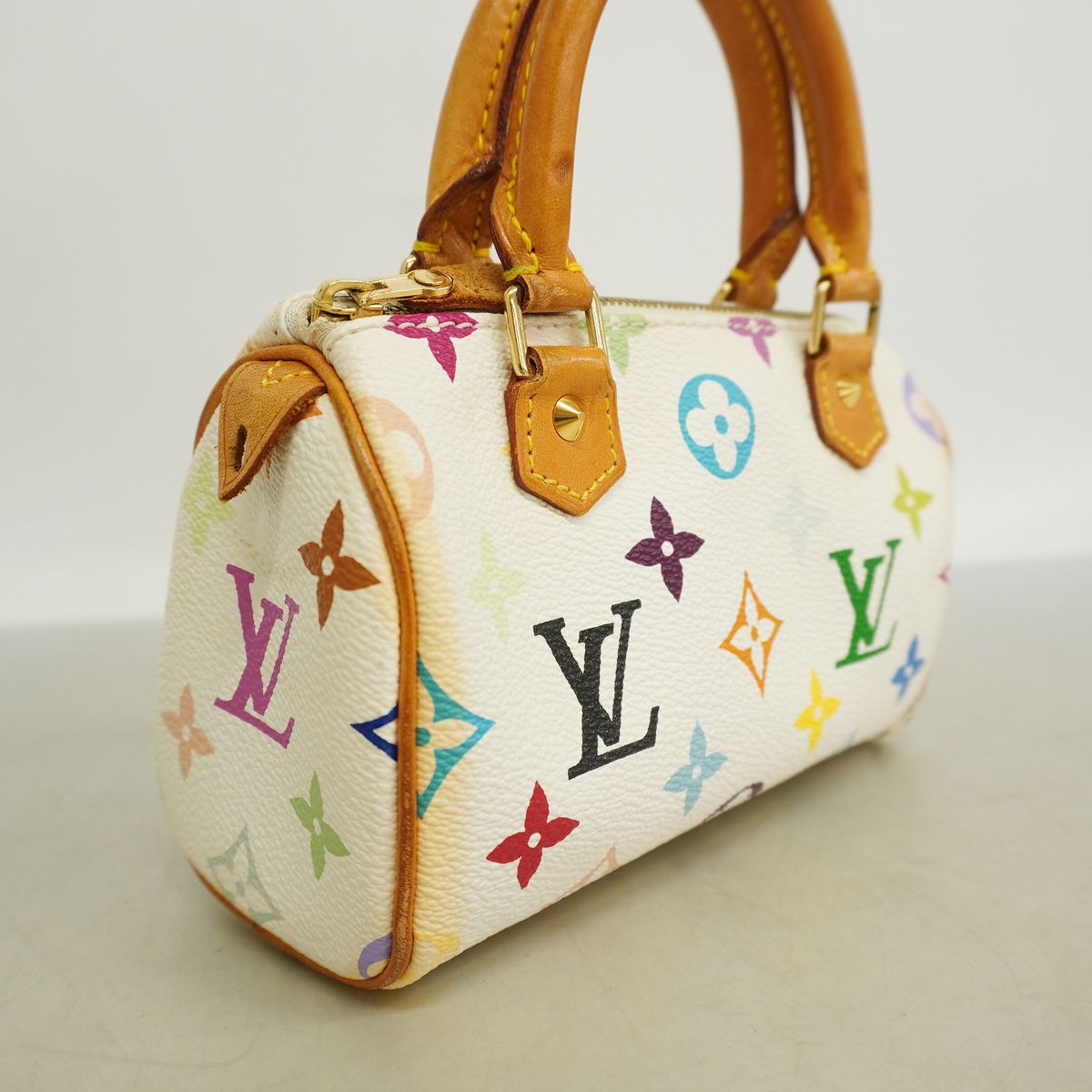Louis Vuitton Handbag Monogram Multicolor Mini Speedy Blanc — view 2