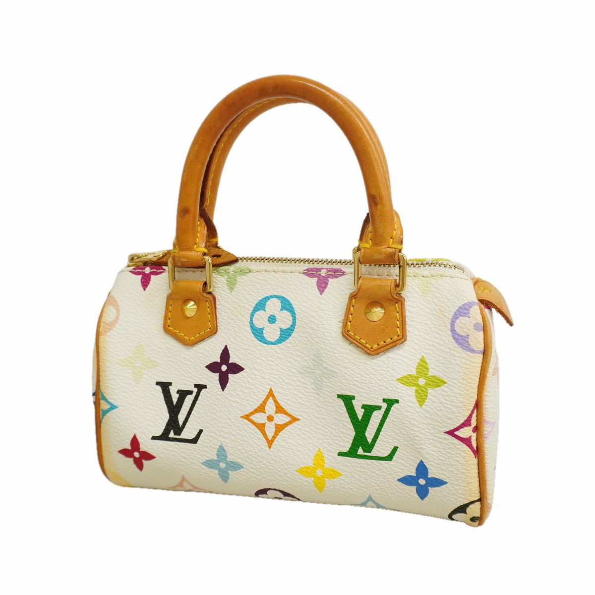Louis Vuitton Handbag Monogram Multicolor Mini Speedy Blanc