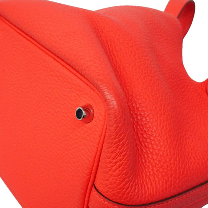 Hermes Handbag Picotin Lock PM Taurillon Clemence Rose Texas Silver — view 6