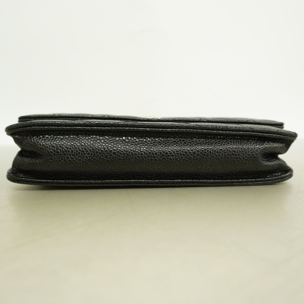 Chanel Wallet on Chain Quilted Caviar Leather Black Gold Shoulder Bag — view 3