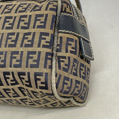 Fendi Handbag Zucchino Nylon Canvas Brown Black Silver — view 7