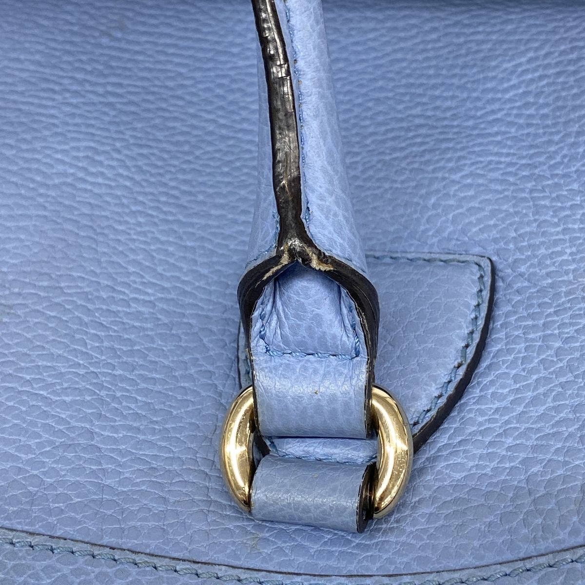 Gucci Handbag Interlocking G Leather Sky Blue Champagne Gold — view 7