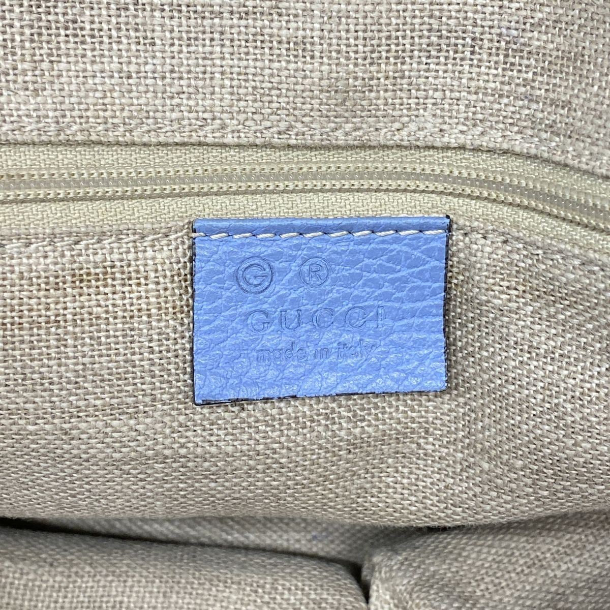 Gucci Handbag Interlocking G Leather Sky Blue Champagne Gold — view 5