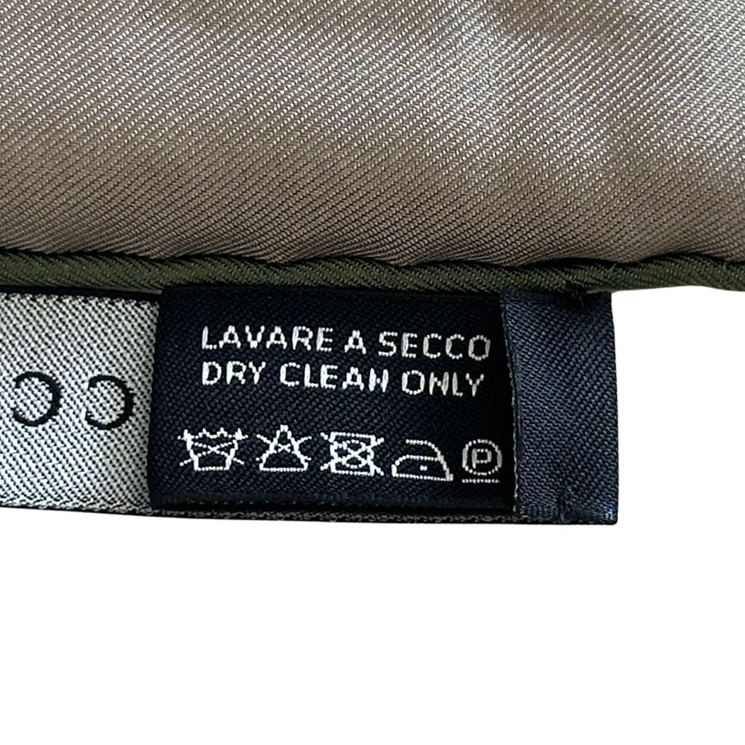 Gucci Scarf Silk Khaki Beige Logo Large — view 6