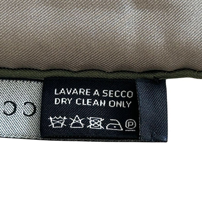 Gucci Scarf Silk Khaki Beige Logo Large — view 6