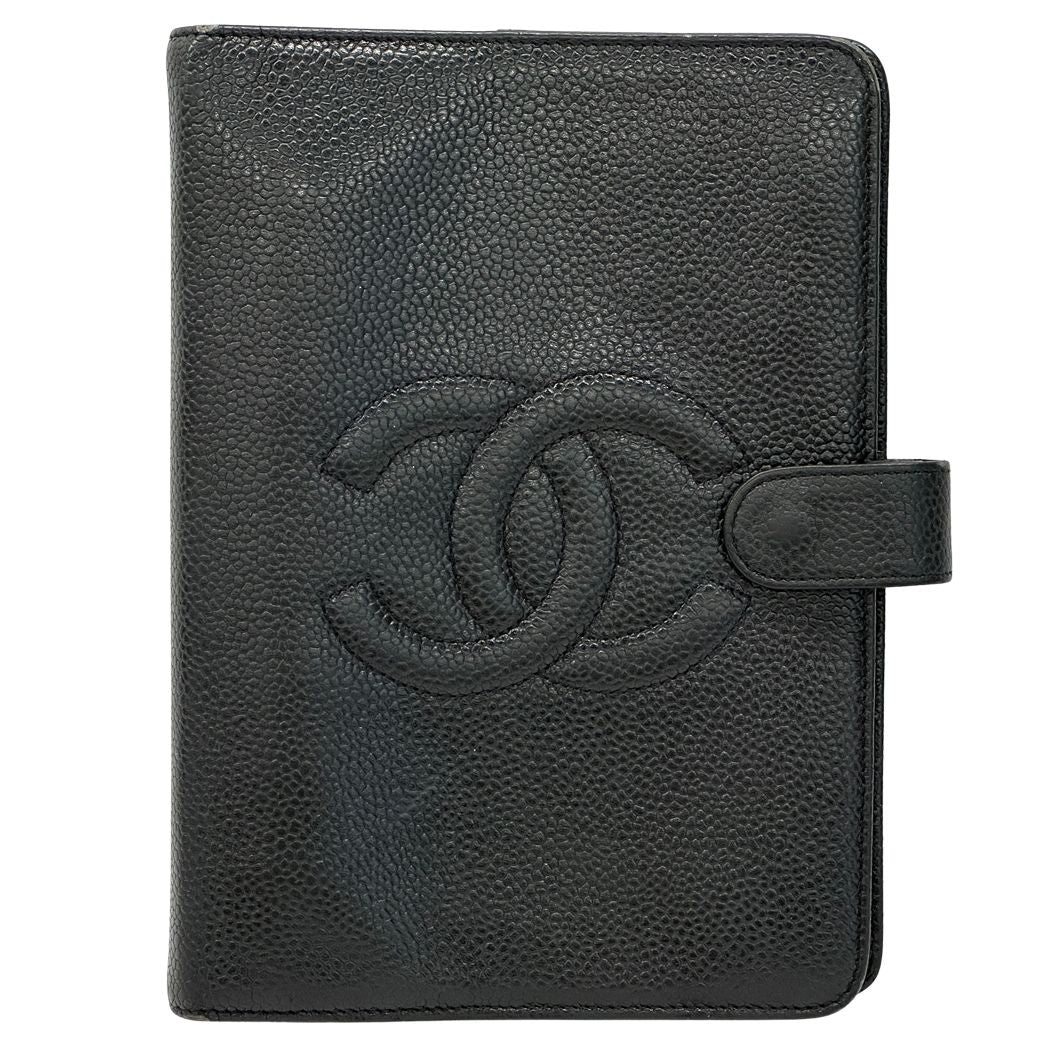Chanel Agenda Cover CC Logo Leather Black B 6 Hole