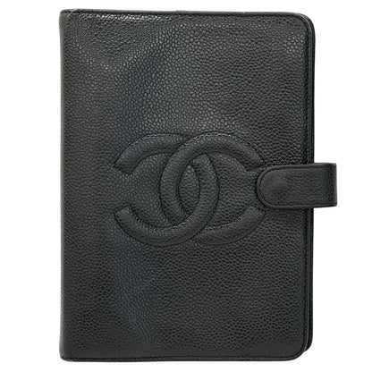 Chanel Agenda Cover CC Logo Leather Black B 6 Hole