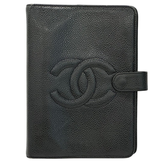 Chanel Agenda Cover CC Logo Leather Black B 6 Hole