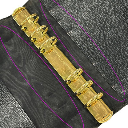 Chanel Agenda Cover CC Logo Leather Black B 6 Hole — view 7
