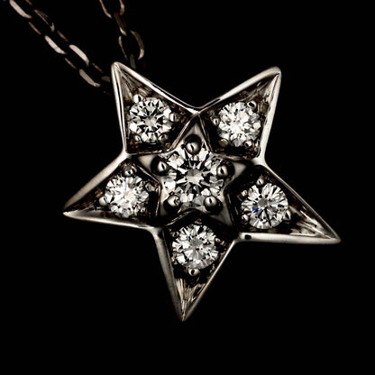 Chanel Comet Diamond Necklace Small SM 18K White Gold Star — view 7