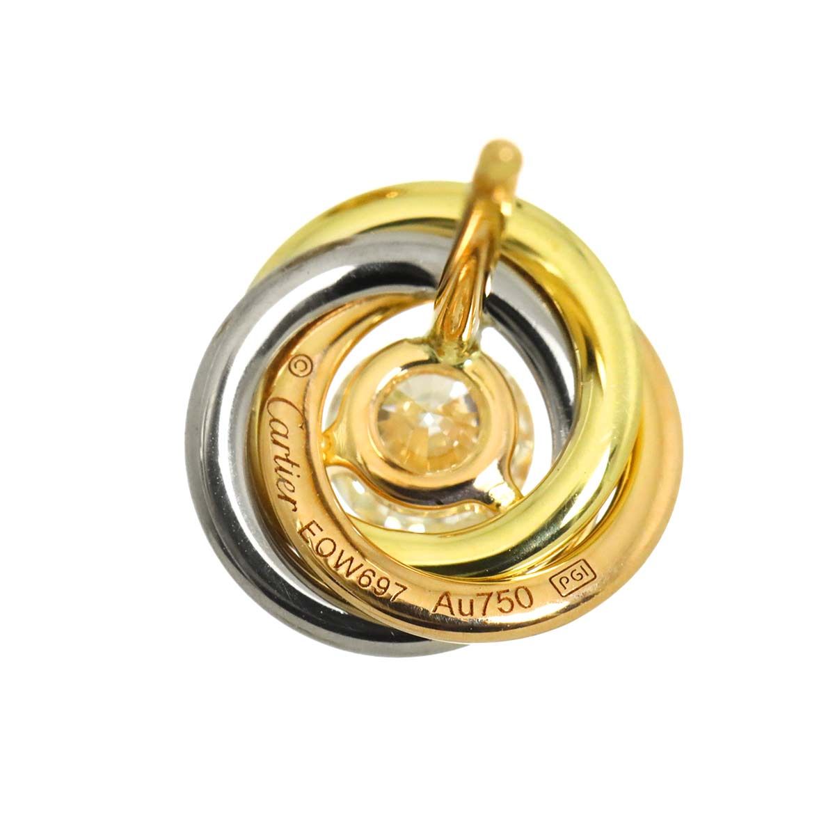 Cartier Trinity Diamond Earrings 18K Yellow Gold Three Pierced — view 4