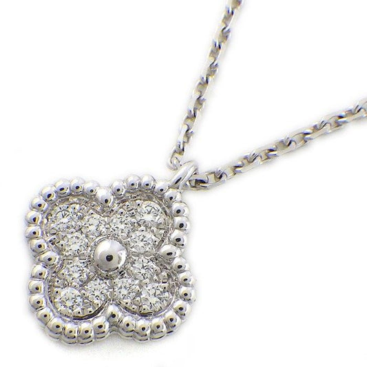 Van Cleef & Arpels Necklace Sweet Alhambra Diamond Total 18K White Gold