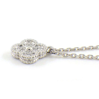 Van Cleef & Arpels Necklace Sweet Alhambra Diamond Total 18K White Gold — view 3