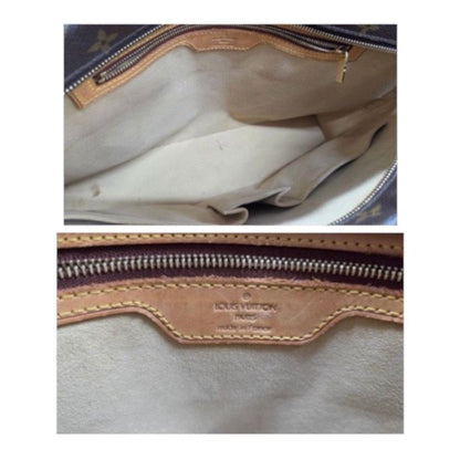 Louis Vuitton Monogram Brown Gold Leather Tote Bag — view 6