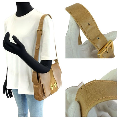 Gucci Vintage Gucci Horsebit Brown Gold Leather Suede Shoulder Bag — view 7