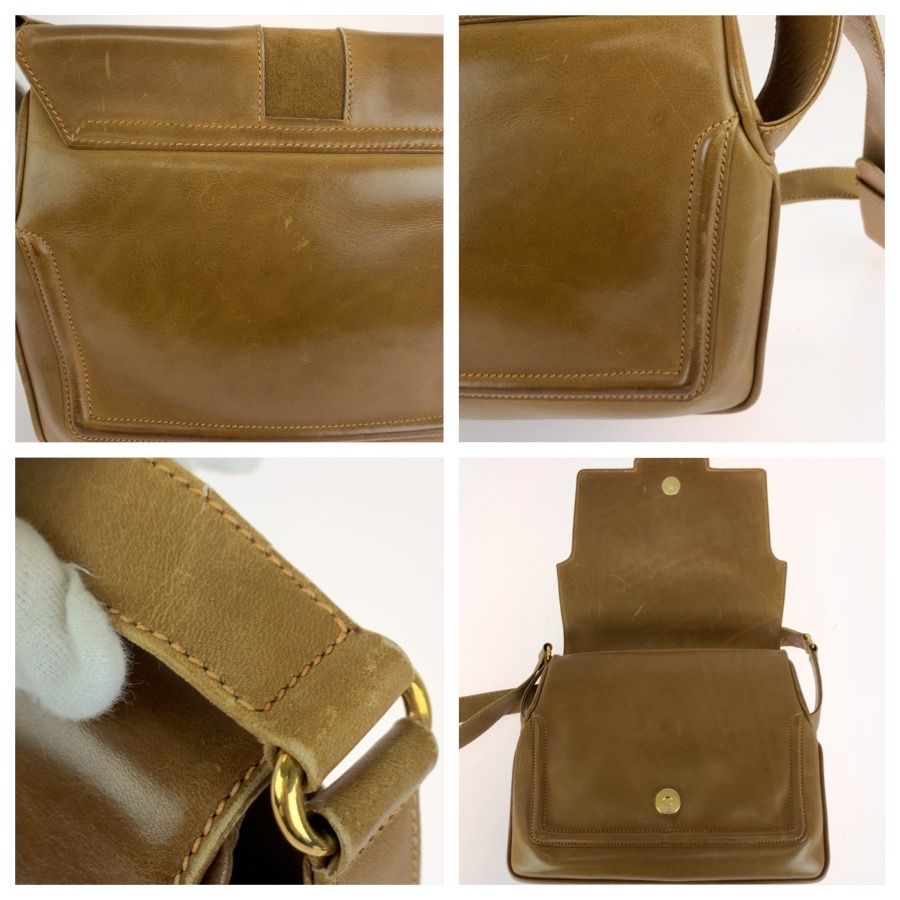 Gucci Vintage Gucci Horsebit Brown Gold Leather Suede Shoulder Bag — view 6