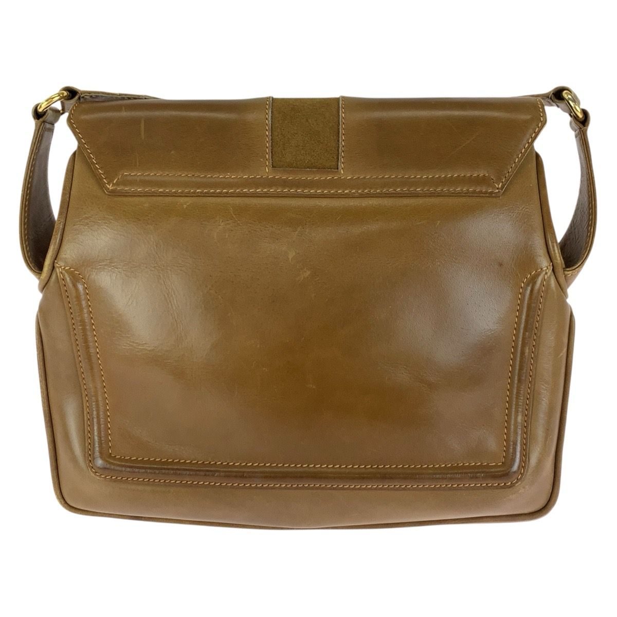 Gucci Vintage Gucci Horsebit Brown Gold Leather Suede Shoulder Bag — view 2