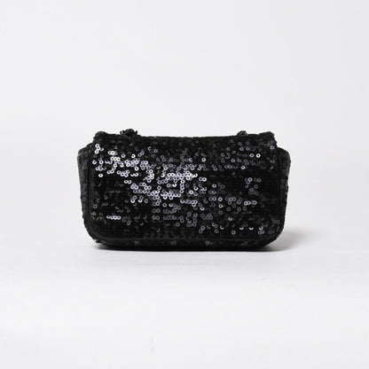 Chanel Shoulder Bag Mini Quilted Moonlight on Water Sequins Black — view 2